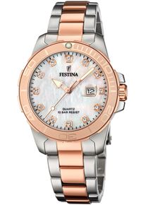 Festina Damen Quarzuhr "Boyfriend Collection", rosa, Armbanduhren, Armbanduhr, Damenuhr, Edelstahlarmband, bis 10 bar wasserdicht, Datum