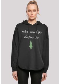 F4NT4STIC Damen Kapuzenpullover "Rockin around the christmas tree", schwarz, casual, Gr. L, Obermaterial: 100% Baumwolle, Pullover, Print