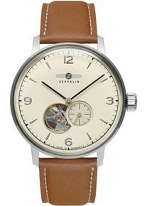 Zeppelin Herren Automatikuhr "Hindenburg Automatik, sustainable Planet", braun, Armbanduhren, Armbanduhr, Herrenuhr, offene Unruh, Made in Germany