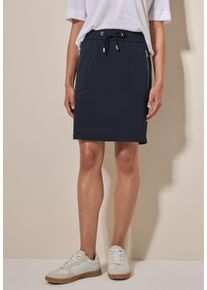 Cecil Damen Minirock, blau, casual, Gr. XXL, unifarben, Stoff, 95% Polyamid, 5% Elasthan, Röcke, Elastikbund mit Tunnelzug