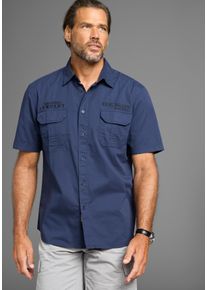 MAN'S WORLD MAN'S WORLD Herren Kurzarmhemd, blau, casual, Gr. XL, Web, Obermaterial: 100% Baumwolle, Hemden, Kurzarmhemd in lässiger Passform