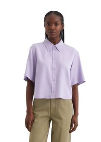 Marc O'Polo Damen Kurzarmbluse "aus TENCEL Lyocell", lila, Gr. XL, MARC O'POLO DENIM, unifarben, Obermaterial: 100% Lyocell, Blusen