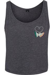 MisterTee Herren Muskelshirt "MisterTee Damen Ladies Kicks Love EMB Tank", grau, casual, Gr. L, bedruckt, 60% Baumwolle, 40% Polyester, Shirts