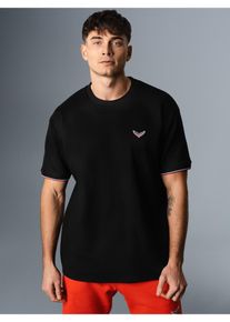 TRIGEMA Herren T-Shirt "TRIGEMA Oversized T-Shirt in Waffeloptik", schwarz, modisch, Gr. M, 100% Baumwolle, Shirts