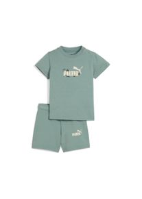 Puma Kinder Trainingsanzug "MINICATS SANDY ADVENTURES TEE AND SHORTS SET INF", grün, sportlich, Gr. 104, bedruckt, Jersey, Obermaterial: 100%
