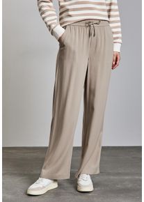 Street One Damen Stoffhose, beige, casual, Gr. 40, unifarben, Stoff, 100% Viskose, Hosen, im Loose Fit