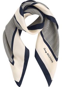 Tommy Hilfiger Damen Modetuch "TH ELEVATED FLAG SILK SQUARE"ithica classic space blau, casual, gemustert, gestreift, mehrfarbig, Web, Seide,