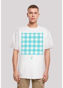 F4NT4STIC Herren T-Shirt "Hahnentritt Karo blau", weiß, casual, Gr. 4XL, Obermaterial: 100% Baumwolle, Shirts, Print