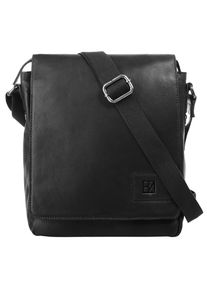 Bodenschatz Damen Umhängetasche, schwarz, Leder, unifarben, Taschen, echt Leder
