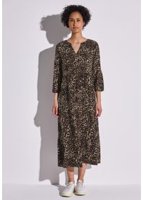 Street One Damen Midikleid, braun, casual, Gr. 40, animal-print, Stoff, 100% Viskose, Kleider, aus Viskose