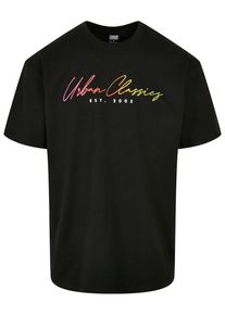 Urban Classics Herren T-Shirt "Urban Classics Herren Script Logo Tee", schwarz, casual, Gr. XS, unifarben, 100% Baumwolle, Shirts