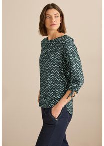 Cecil Damen Shirtbluseslate khaki, casual, Gr. XXL, bedruckt, Stoff, 88% Viskose, 12% Nylon, Blusen, mit 3/4 Ärmeln