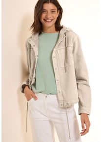 Cecil Damen Kurzjacke, beige, casual, Gr. XXL, unifarben, Web, Obermaterial: 52% Lyocell, 48% Baumwolle, Jacken, mit Kapuze mit Tunnelzug