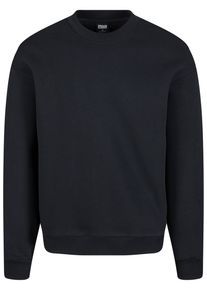 Urban Classics Herren Rundhalspullover "Urban Classics Fluffy Crewneck", schwarz, casual, Gr. 5XL, unifarben, 70% Baumwolle, 30% Polyester, Pullover