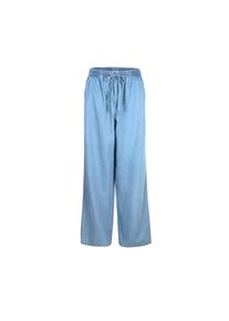 LIEBLINGSSTÜCK LIEBLINGSSTÜCK Damen Stoffhose "LS-050", blau, modisch, Gr. 36, unifarben, Web, Obermaterial: 55% Baumwolle, 45% Lyocell, Hosen, mit Bindeband
