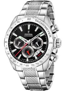 Festina Herren Chronograph "Timeless Chronograph", silber, Armbanduhren, Armbanduhr, Quarzuhr, Herrenuhr, Stoppfunktion, Edelstahlarmband