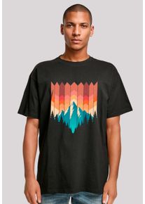 F4NT4STIC Herren T-Shirt "Berg Sonnenuntergang Geometrisch", schwarz, casual, Gr. XL, Obermaterial: 100% Baumwolle, Shirts, Premium Qualität