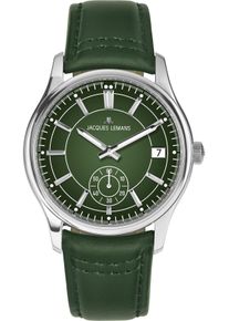 Jacques Lemans Herren Quarzuhr "Derby"dunkelgrün, grün, Armbanduhren, Armbanduhr, Herrenuhr, Lederarmband, analog, Tag, kleine Sekunde