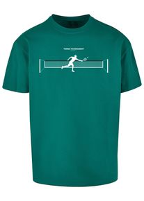 Merchcode Herren T-Shirt "Merchcode Herren Tennis Round 1 Heavy Oversized Tee", grün, casual, Gr. L, bedruckt, 100% Baumwolle, Shirts