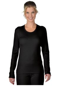 TRIGEMA Damen Longsleeve "TRIGEMA Sportshirt aus Merinowolle", schwarz, sportlich, Gr. M, 80% Wolle (Merinowolle), 20% Polyamid, Shirts