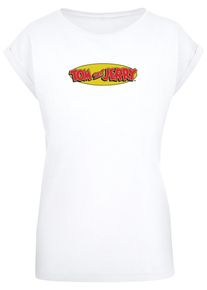 ABSOLUTE CULT Herren T-Shirt "ABSOLUTE CULT Damen Ladies Tom and Jerry - Inline Logo T-Shirt", weiß, casual, Gr. M, bedruckt, 100% Baumwolle, Shirts