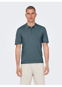 Only & Sons ONLY & SONS Herren Poloshirt "ONSWYLER LIFE REG 14 SS POLO KNIT NOOS", grau, casual, Gr. M, unifarben, Strick, Obermaterial: 78% Viskose, 22%