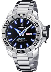 Festina Taucheruhr "Diver Collection", silber, Armbanduhren, Armbanduhr, Herrenuhr, Taucheruhr, Edelstahlarmband, Geschenkidee