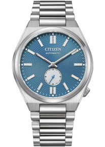 Citizen Damen Automatikuhr "Tsuyosa", silber, Armbanduhren, Armbanduhr, Mechanische Uhr, Herrenuhr, Damenuhr, Lederarmband