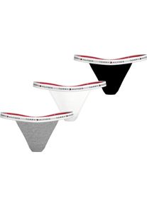 Damen Tanga "3 PACK TANGA THONG", Tommy Hilfiger Underwear, Gr. XLlight grau, weiß, schwarz, Jersey, Obermaterial: 95% Baumwolle, 5% Elasthan,