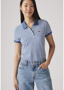Levi's LEVI'S Damen Poloshirt "Slim Polo Neutrals"marigold stripe dutc, casual, Gr. XS, gestreift, Obermaterial: 95% Baumwolle, 5% Elasthan, Shirts