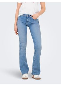 Only Damen Bootcut-Jeans "ONLBLUSH MID FLARED DNM TAI198 NOOS", blau, modisch, Gr. XS, unifarben, Denim/Jeans, Obermaterial: 92% Baumwolle, 6%