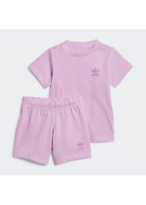 Kinder Trainingsanzug "SHORT TEE SET", lila, sportlich, Gr. 62, adidas originals, Obermaterial: 100% Baumwolle, Sportanzüge