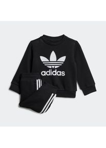 Kinder Jogginganzug "CREW SET", schwarz, sportlich, Gr. 62, adidas originals, Obermaterial: 70% Baumwolle, 30% Polyester, Sportanzüge