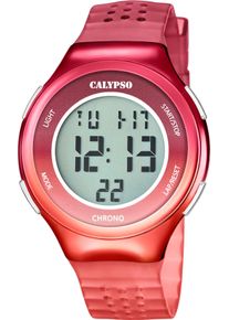 Calypso Watches Damen Chronograph "Color Splash", rot, Armbanduhren, Armbanduhr, Quarzuhr, Damenuhr, Herrenuhr, digital, Stoppfunktion