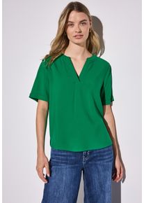 Street One Damen Shirtbluse, grün, casual, Gr. 34, unifarben, Stoff, 100% Viskose, Blusen, aus softer Viskose