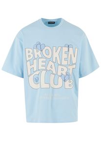 2Y STUDIOS Herren T-Shirt "2Y Studios Herren 2Y Broken Heart Club Oversize Tee", blau, casual, Gr. XS, bedruckt, 100% Baumwolle, Shirts