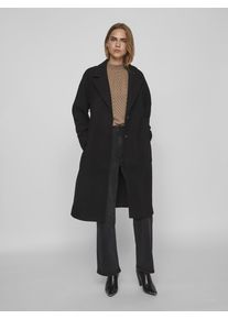 Vila Damen Langmantel "VIPOKO LONG COAT-NOOS", schwarz, modisch, Gr. 34, unifarben, Web, Obermaterial: 100% Polyester, Mäntel