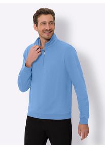 CLASSIC Herren Langarmshirt "Sweatshirt", blau, Gr. 60, unifarben, 50% Baumwolle, 50% Polyester, Shirts