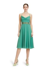 Vera Mont Damen Cocktailkleid "Vera Mont Cocktailkleid mit Wasserfallausschnitt", grün, festlich, Gr. 38, Chiffon, Obermaterial: 100% Polyester