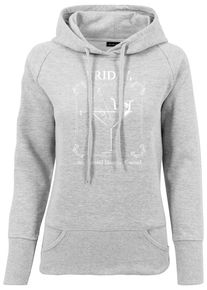 MisterTee Damen Rundhalspullover "MisterTee Damen Ladies F-Word Hoody", grau, casual, Gr. XL, mehrfarbig, 60% Baumwolle, 40% Polyester, Pullover