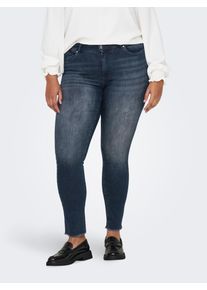 Only CARMAKOMA Damen Skinny-fit-Jeans "CARWILLY REG SK ANK RW REA422 NOOS", blau, modisch, Gr. 44, unifarben, Denim/Jeans, Obermaterial: 92%