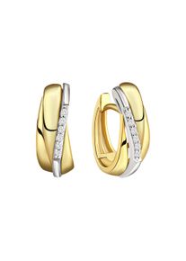 Celesta Damen Paar Creolen "375/- Gelbgold Weißgold", ONE-SIZE, Gold, bunt, Gold, Ohrringe