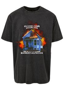 MisterTee Herren T-Shirt "MisterTee Herren Good For Health Oversize Tee", schwarz, casual, Gr. XL, bedruckt, 100% Baumwolle, Shirts