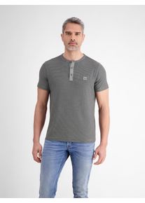 Lerros Herren Henleyshirt "Lerros Herren Serafino-Shirt, gestreift", grau, Gr. XL, 100% Baumwolle, Shirts