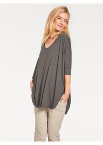 Heine Damen Oversize-Shirt "Oversized Shirt", grau, Gr. 48, unifarben, 95% Viskose, 5% Elasthan, Shirts