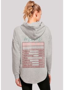 F4NT4STIC Damen Kapuzenpullover "Mom Nutrition Facts", grau, casual, Gr. XL, Obermaterial: 100% Baumwolle, Pullover, Premium Qualität