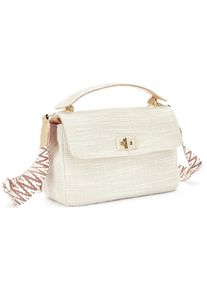 Vivance Damen Umhängetasche "Handtasche", beige, Textil, unifarben mit Farbeinsatz, Taschen, Schultertasche, Tragetasche, Crossbody Bag VEGAN