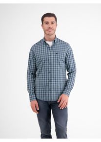 Lerros Herren Karohemd "Lerros Kariertes Herrenhemd mit Button-down-Kragen", blau, Gr. XL, 100% Baumwolle, Hemden