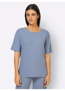 feel good Damen T-Shirt "Shirt", Gr. 44, blau, 64% Polyester, 32% Viskose, 4% Elasthan, unifarben, Shirts