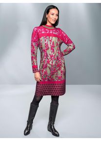 Heine Damen Strickkleid "Strickkleid", bunt, Gr. 42, geblümt, gemustert, mehrfarbig, Strick, 60% Viskose, 40% Baumwolle, Kleider